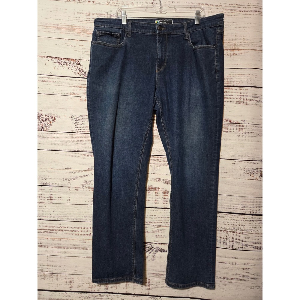 LB Tech Travel Explore Discover Mens 40x32 Dark Wash Straight Leg Stretch Jeans